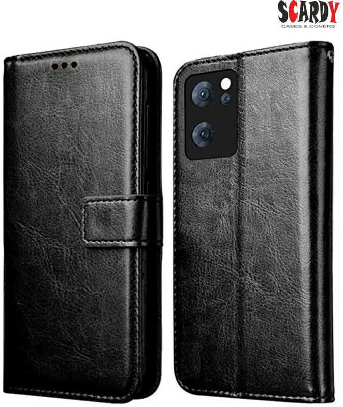 SCARDY Flip Cover for OPPO F17 PRO  (Brown, Matte Finish, Pack of: 1)