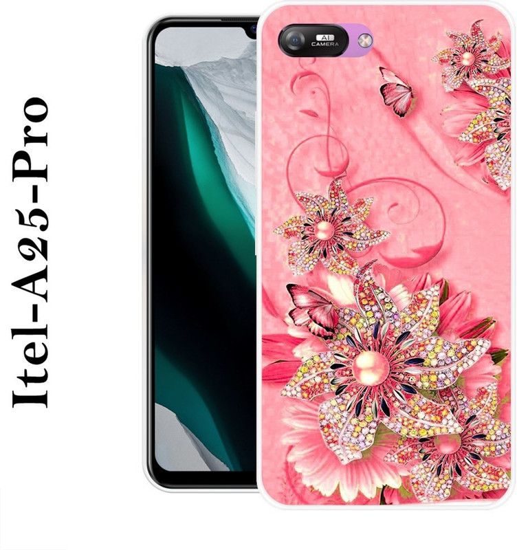 Sswastik Back Cover for Itel A25, Itel A25 Pro  (Pink, Silicon)