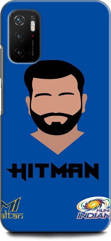 Wall Art Back Cover for POCO M3 Pro 5G ROHIT SHARMA, BCCI,CRICKETER, INDIAN KHILADI, IPL, MI, T20  (Multicolor, Dual Protection, Pack of: 1)