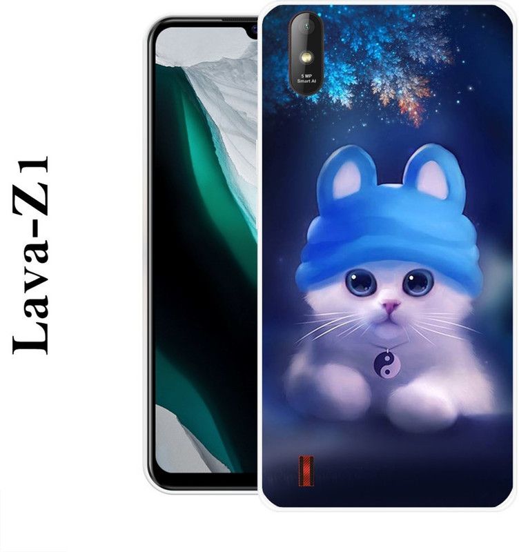 PALWALE BALAJI Back Cover for Lava Z1  (Blue, White, Grip Case, Silicon)