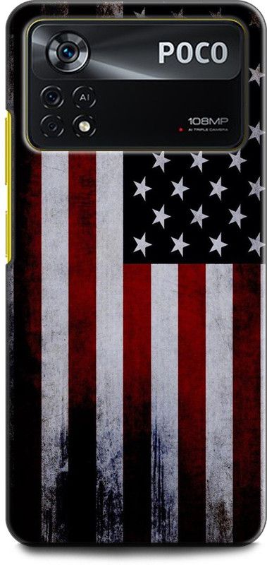 INDICRAFT Back Cover for POCO X4 Pro 5G USA, AMERICAN FLAG, UNITED STATES, UNION DARK  (Multicolor, Shock Proof, Pack of: 1)