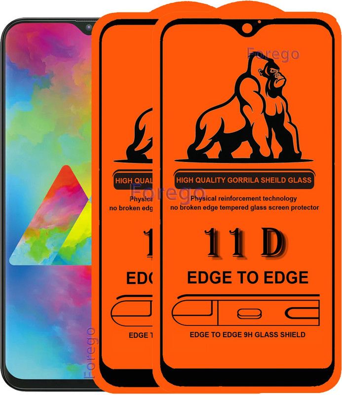 GABZO Edge To Edge Tempered Glass for Samsung Galaxy M20  (Pack of 2)