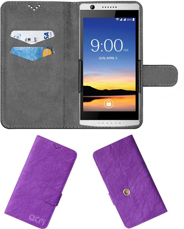 ACM Flip Cover for Lava A56  (Purple, Cases with Holder, Pack of: 1)