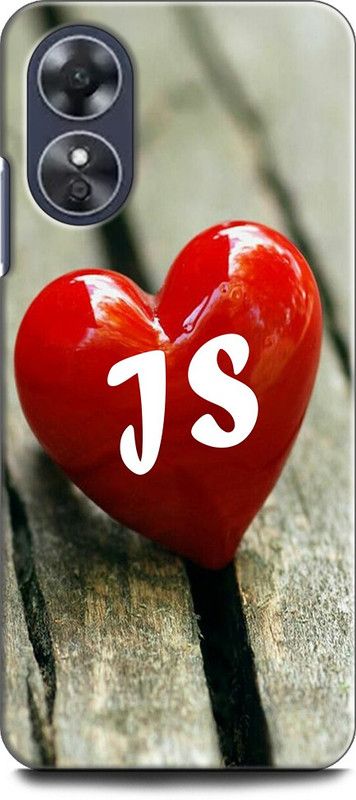 INDICRAFT Back Cover for OPPO A17, CPH2477 J S, J LOVES S, NAME, ALPHABET, JS LOVE, HART, BLUE  (Multicolor, Shock Proof, Pack of: 1)