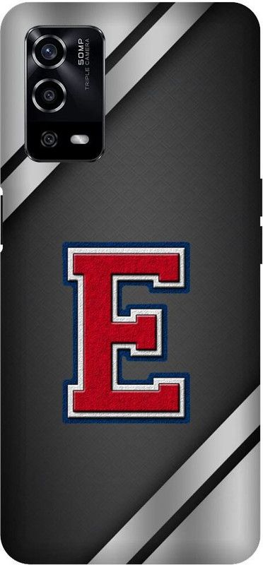 UMPRINT Back Cover for Oppo A55/CPH2325, E E latter Alphabet Printed Back Cover  (Multicolor, Hard Case, Pack of: 1)