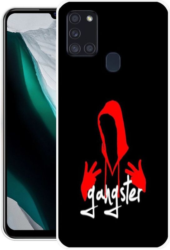 BAILAN Back Cover for Samsung Galaxy A21s  (Red, Black, Grip Case, Silicon)