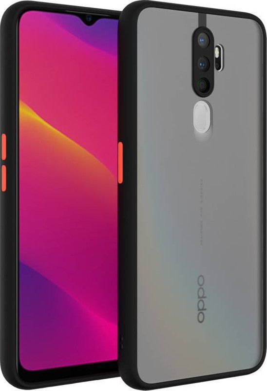 FIVE-O Back Cover for Oppo A9 A5  (Black, Camera Bump Protector, Pack of: 1)