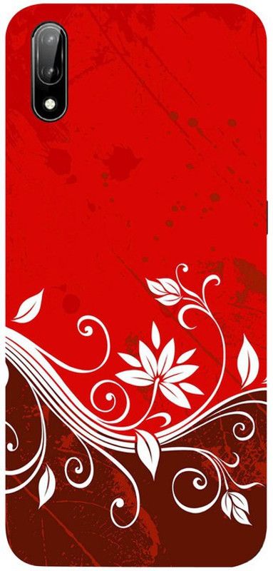 Skyhawk Back Cover for LG W11 Red Background white flower  (Multicolor, Waterproof, Silicon, Pack of: 1)