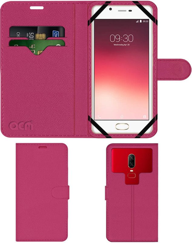 ACM Flip Cover for Sugar C7  (Pink, Cases with Holder, Pack of: 1)
