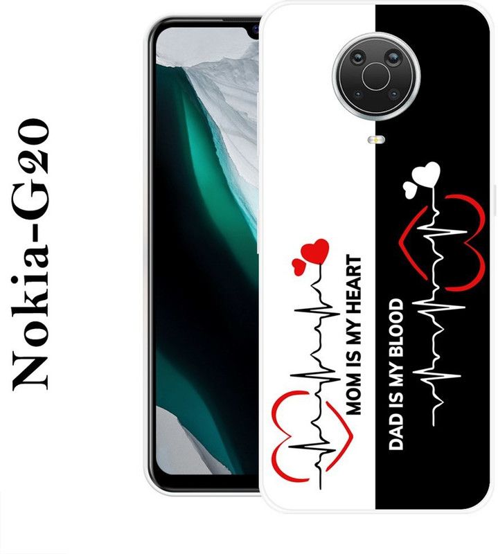 BAGRA Back Cover for Nokia G20  (Black, White, Silicon)