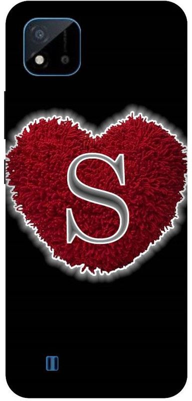 3D U PRINT Back Cover for Realme C20 ,RMX3061,RMX3063 S letter,S name S word  (Red, Waterproof, Pack of: 1)