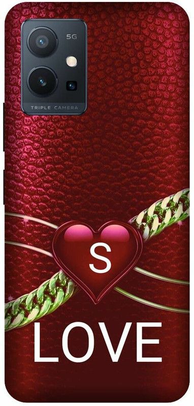 3D U PRINT Back Cover for VIVO T1 (5G) ,V2141 , S letter,S name S word  (Red, Hard Case, Pack of: 1)