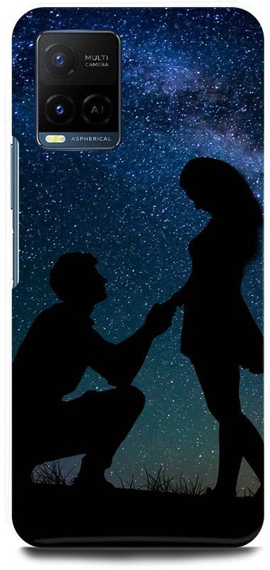 DIKRO Back Cover for Vivo Y21T, V2135, LOVE, COUPLE, QUITE, VALENTINE, LOVERS  (Black, Hard Case, Pack of: 1)