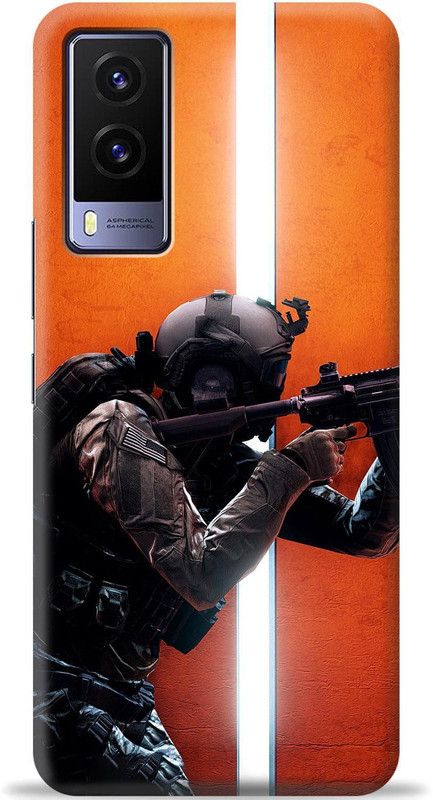 Loffar Back Cover for Vivo V21e 5G  (Orange, Shock Proof)