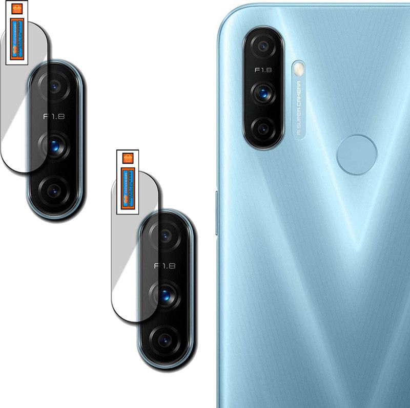 QZXCEON Back Camera Lens Glass Protector for Realme Narzo 20A CAMERA LENS  (Pack of: 2)