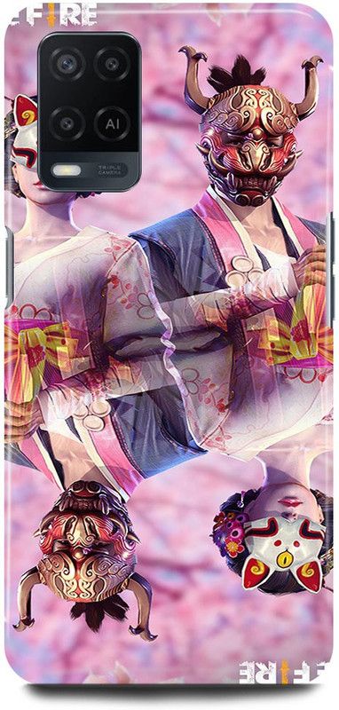 FRONK Back Cover for OPPO A54, CPH2239, FREE, FIRE, GAME, GIRL, BOY, TEAM  (Purple, Hard Case, Pack of: 1)