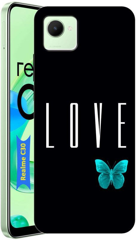 Dekhbuy Back Cover for Realme C30  (Black, White, Silicon, Pack of: 1)