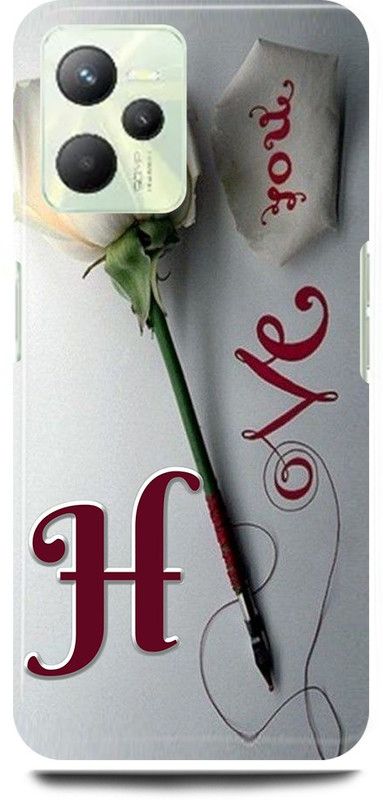 play fast Back Cover for Realme C35, RMX3511 H, NAME, LETTER, ALPHABET, LOVE  (Silver, Hard Case, Pack of: 1)