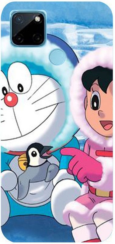 Golden Mask Back Cover for Sky Hawk Back Cover For Realme C21Y Doraemon With Penguin  (Multicolor, Waterproof, Silicon, Pack of: 1)
