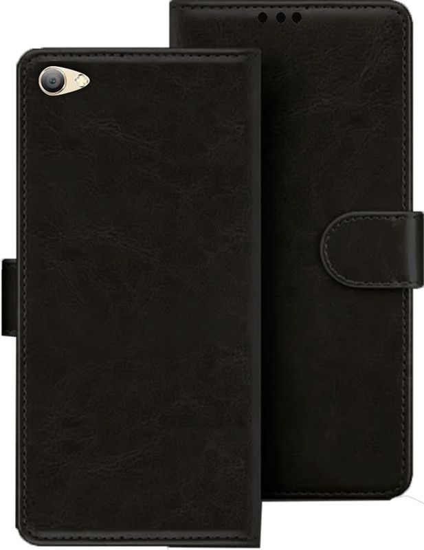 kridha Flip Cover for VIVO Y69 flip cover | Vivo 1714 flip cover | Black  (Black, Magnetic Case, Pack of: 1)