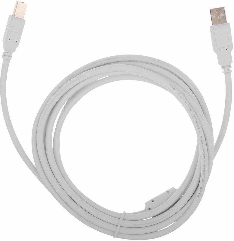 GIPTIP Micro USB Cable 2.25 m 2.25 Meter Printer Cable High Speed USB 2.0 Cable A USB Male to B Printer Male  (Compatible with Printer, Laptop, Scanner, PC, Server, HP, Canon, Epson, White, One Cable)