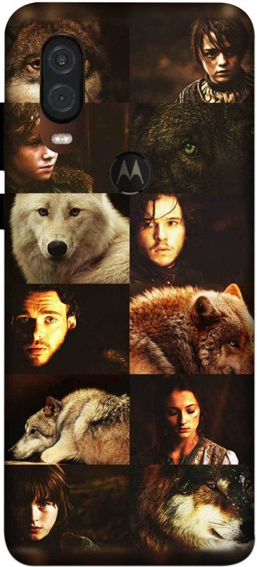 NDCOM Back Cover for Motorola One Vision Stark children and their Dire Wolves Printed  (Multicolor, Hard Case, Pack of: 1)