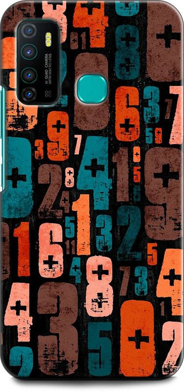 KEYCENT Back Cover for Infinix Hot 9 FORMULAS, GRAPHS, NUMBERS, NEON, BLUE, COLORFULL  (Multicolor, Shock Proof, Pack of: 1)