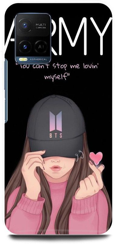 play fast Back Cover for Vivo Y33s, V2109 BTS, ARMY, GIRL, SINGER, MUSIC, CAP, GIRL  (Pink, Hard Case, Pack of: 1)
