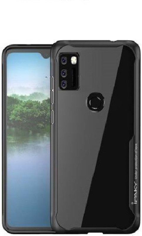 ISH COVER Back Cover for Realme Narzo 20  (Black, Transparent, Pack of: 1)