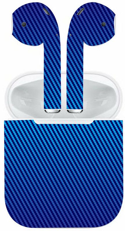 BugguSkin Apple AirPod 2, apple airpod 2 Mobile Skin  (Ultra Super Blue Carbon Fiber Skin With High Mattte Finish.)