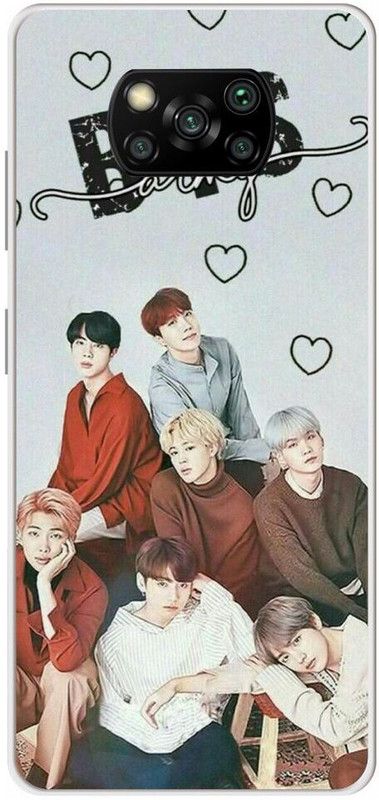 ThePrintlink Back Cover for Poco X3, MZB07Z3IN, BTS, HEARTBEAT, BTS ARMY, BANGTAN, KPOP  (Multicolor, Shock Proof, Pack of: 1)