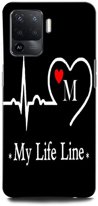 ORBIQE Back Cover for OPPO F19 Pro CPH2285 M, M LETTER, M ALPHABET, MY LIFE LINE M  (Multicolor, Hard Case, Pack of: 1)