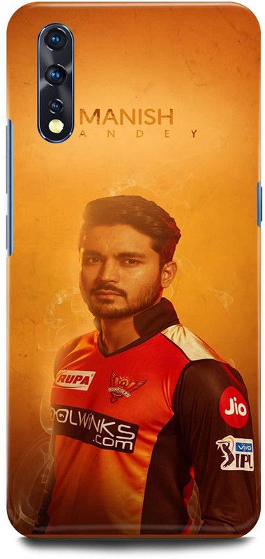 JUGGA Back Cover for Vivo S1, 1907, MANISH, PANDEY, INDIAN, PLAYER, SUNRISES  (Orange, Hard Case, Pack of: 1)