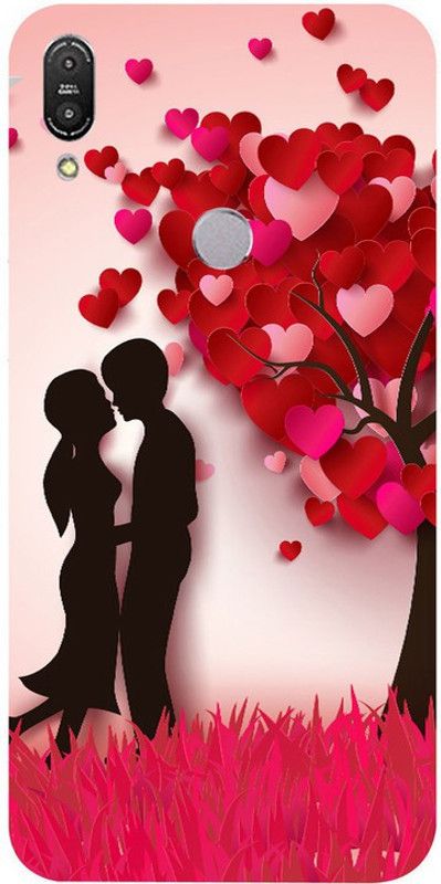 Golden Mask Back Cover for Asus Zenfone Max Pro M1 Boy and Girl in Love Tree Heart  (Multicolor, Waterproof, Silicon, Pack of: 1)