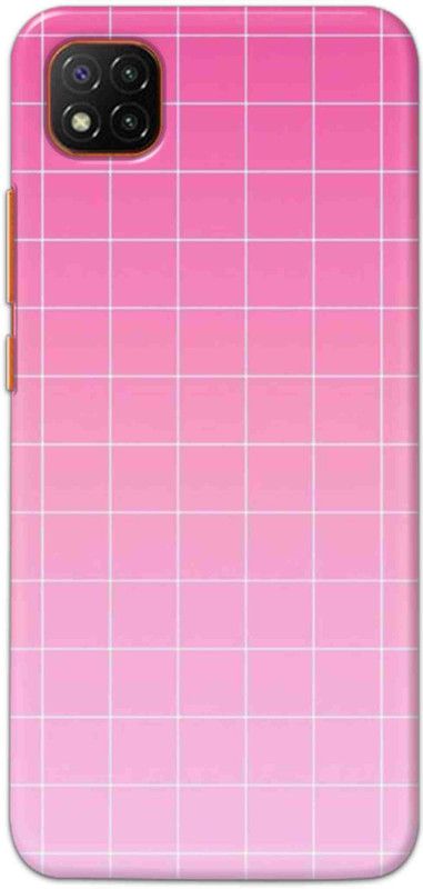 NDCOM Back Cover for Redmi 9C Pink Grid Printed  (Multicolor, Hard Case, Pack of: 1)