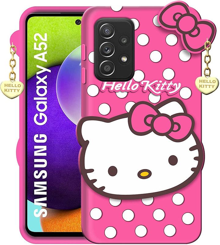 MBCASE Back Cover for Samsung Galaxy A52  (Pink, White, Pack of: 1)