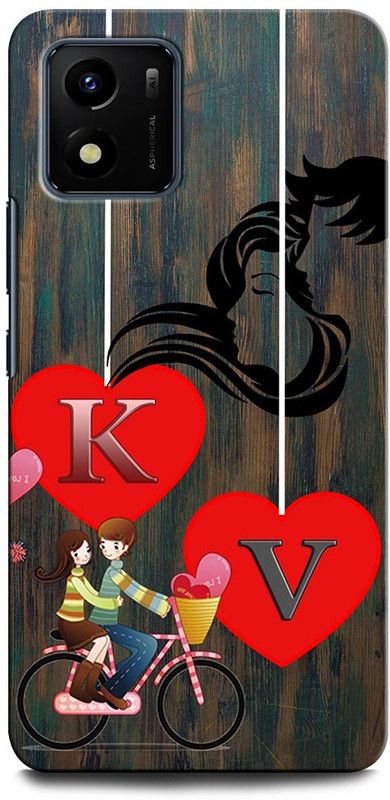 ORBIQE Back Cover for Vivo Y15s KV, K LOVE V, V LOVE K, K LETTER, V LETTER, KV NAME  (Multicolor, Hard Case, Pack of: 1)