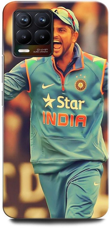 ORBIQE Back Cover for Realme 8 RMX3085 SURESH RAINA, INDIAN CRICKETER, SPORT  (Multicolor, Hard Case, Pack of: 1)
