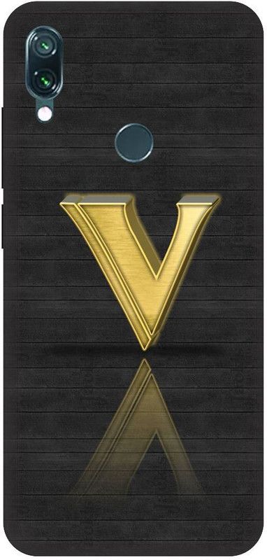 KARJUN Back Cover for Mi Redmi Note 7, Redmi Note 7 Pro, V Alphabet Multicolour Printed  (Multicolor, Shock Proof, Pack of: 1)