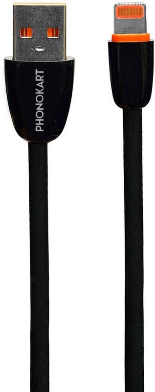 PHONOKART Lightning Cable 0.2 m PKCSPTLC-BLK  (Compatible with MOBILE, power bank, Black, One Cable)