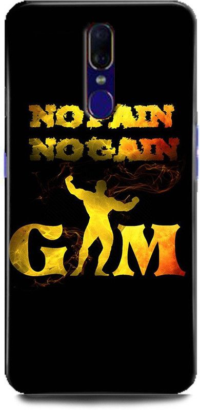 FIKORA Back Cover for OPPO A9/CPH1938 NO PAIN NO GAIN PRINTED  (Multicolor, Hard Case, Pack of: 1)