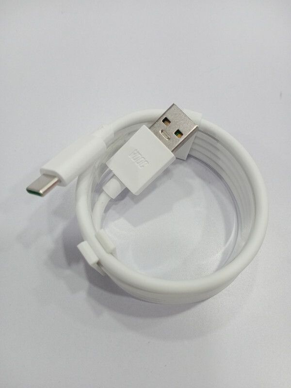 AIZIAN USB Type C Cable 6.5 A 1.00192999999997 m Copper Braiding Vivo 33w fast charger type c cable  (Compatible with Data cable charging c type, White, One Cable)