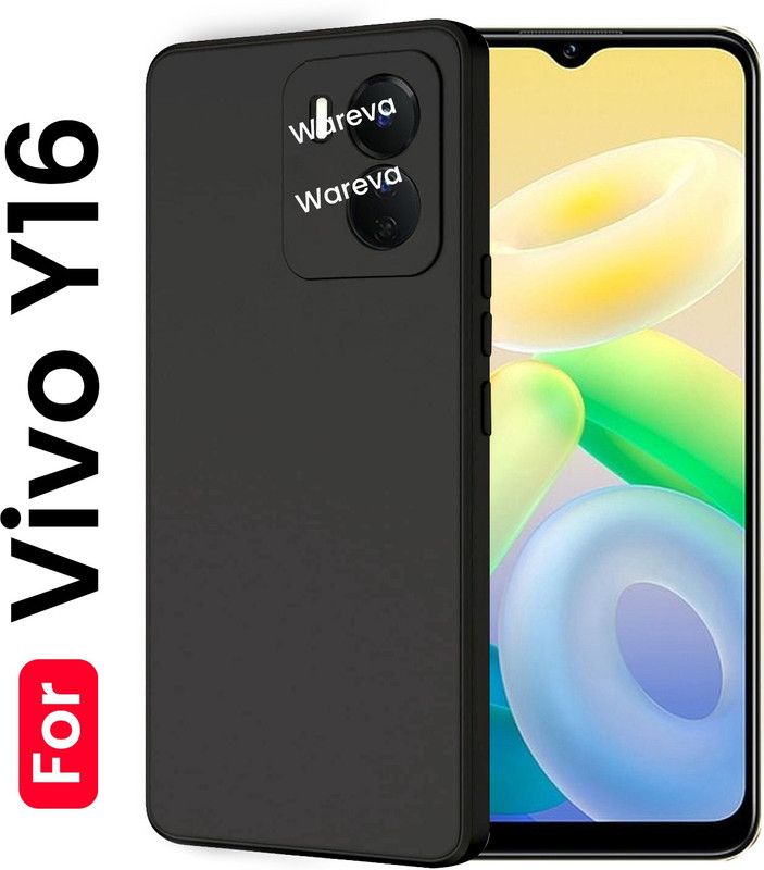 WAREVA Back Cover for Vivo Y16, VIVO Y16  (Black, Dual Protection, Silicon, Pack of: 1)