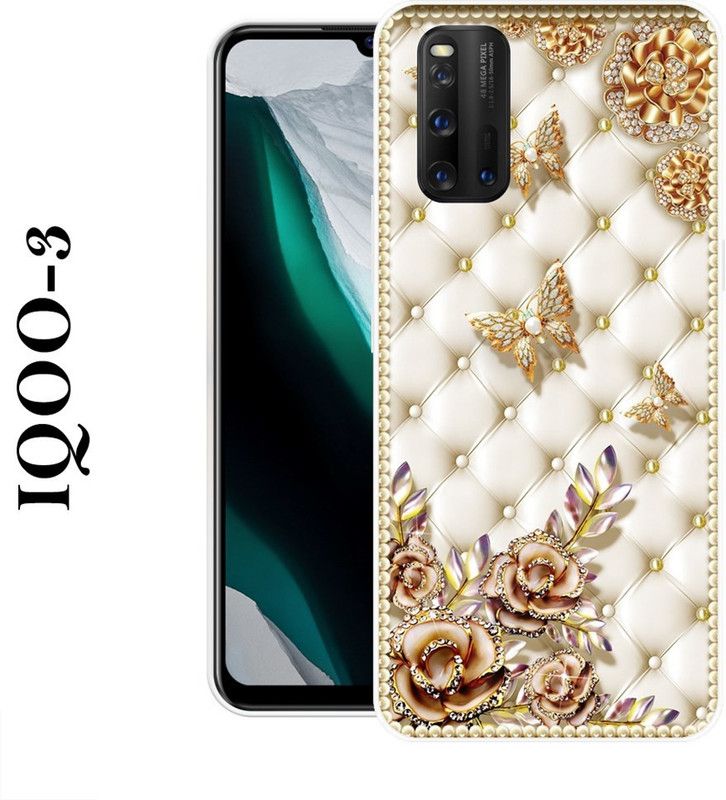 supercase Back Cover for IQOO 3  (White, Gold, Grip Case, Silicon)