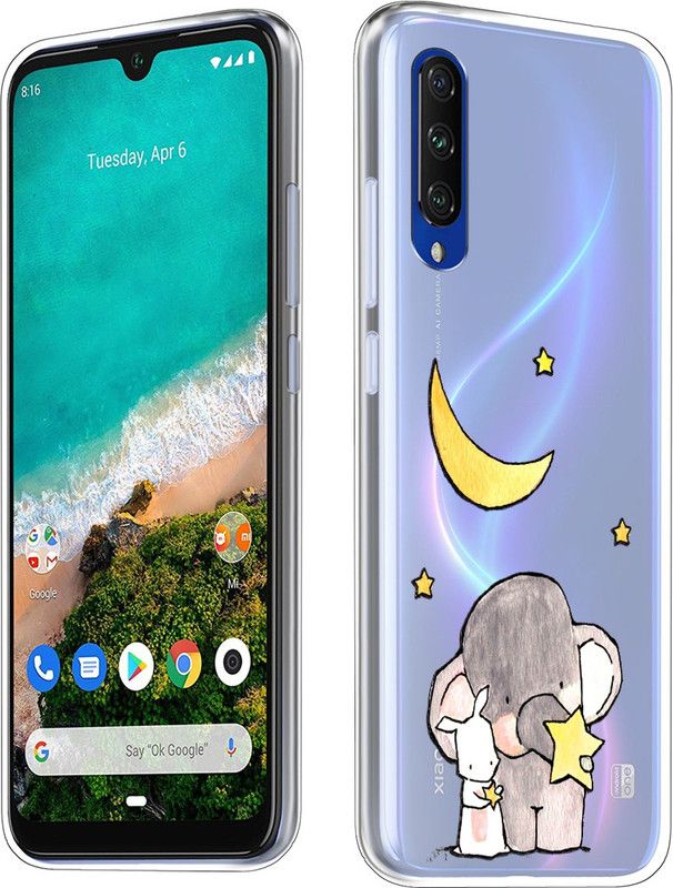 Nainz Back Cover for Mi A3  (Multicolor, Grip Case, Silicon, Pack of: 1)