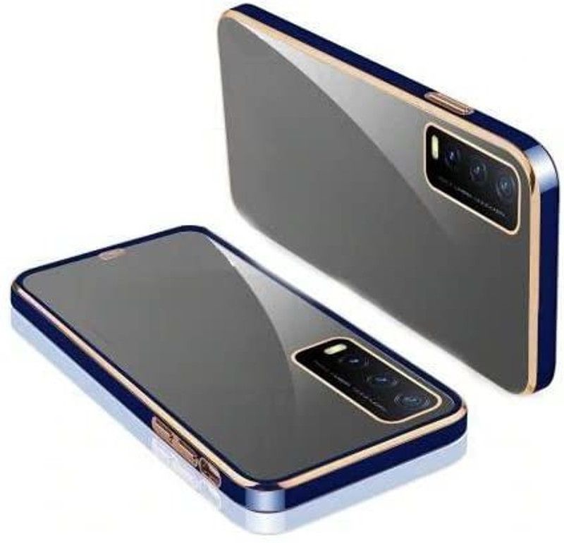 ankSONline Back Cover for Vivo Y20i, |Shockproof Transparent Soft TPU Bumper Protection Back Case  (Blue, Camera Bump Protector, Pack of: 1)