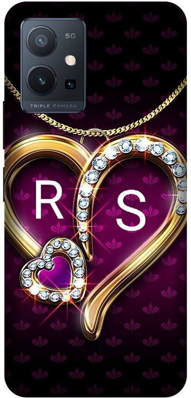VS PRINT LINK Back Cover for VIVO T1 (5G) , V2141 ,RS, R LOVES S, RS NAME, RS Love Printed  (Black, Hard Case, Pack of: 1)