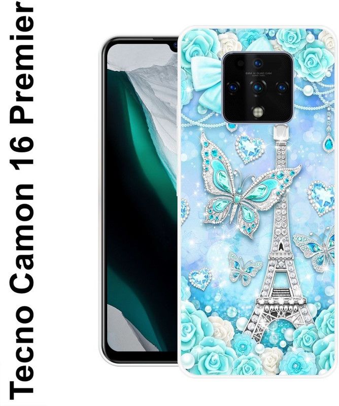 KLC Back Cover for Tecno Camon 16 Premier  (Blue, White, Grip Case, Silicon)