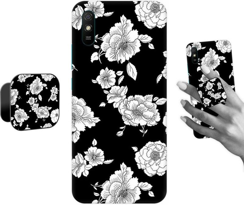 COBIERTAS Back Cover for Mi Redmi 9i  (Black, Grey, Cases with Holder, Pack of: 2)