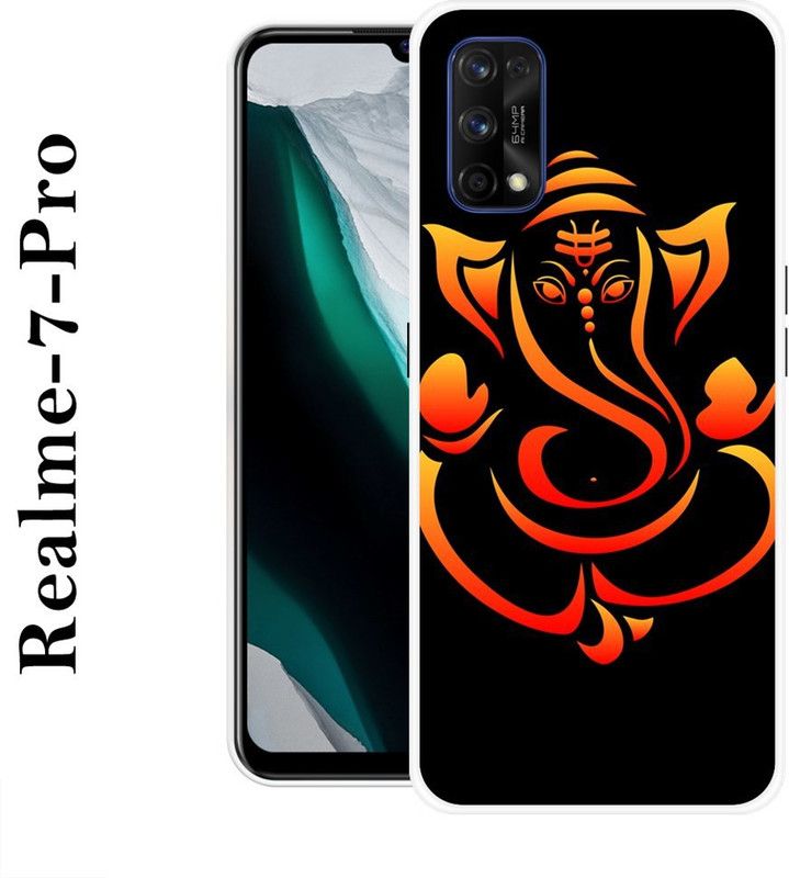REDFLY Back Cover for Realme 7 Pro  (Black, Orange, Grip Case, Silicon)